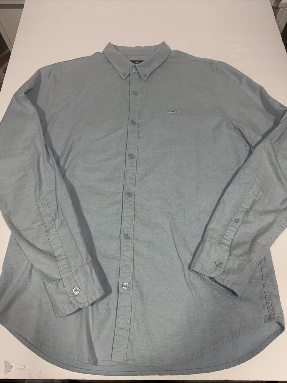 Hollister Pale Blue Button-Down Oxford Shirt medium